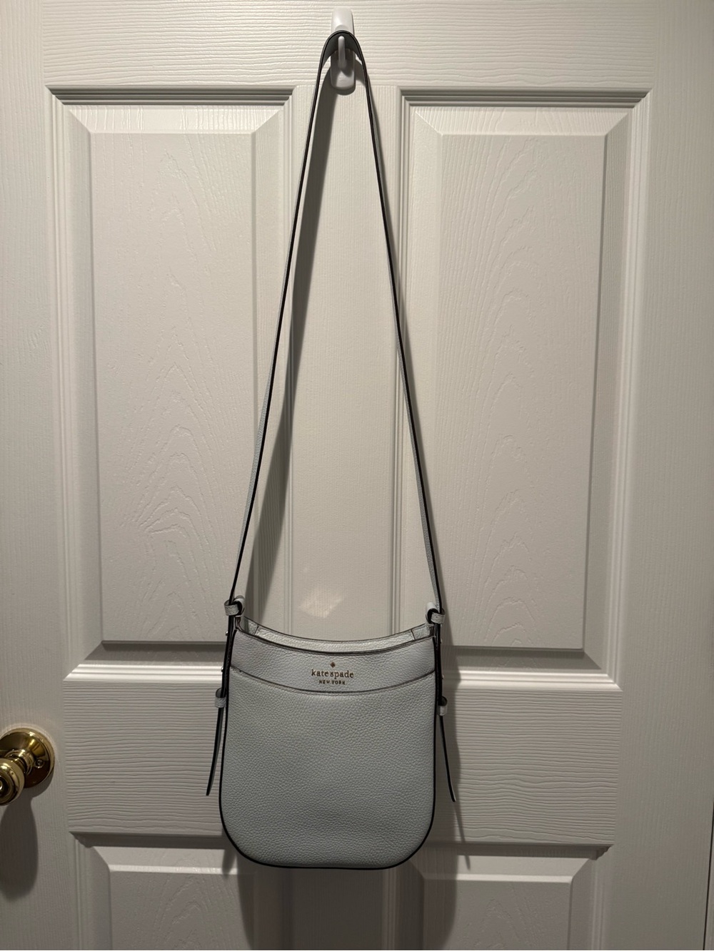 Kate Spade Leila North blueish green Pebble Leather Crossbody Bag with Gold Logo